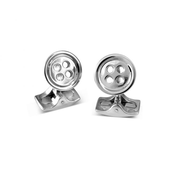 Deakin & Francis Sterling Silver Button Cufflinks