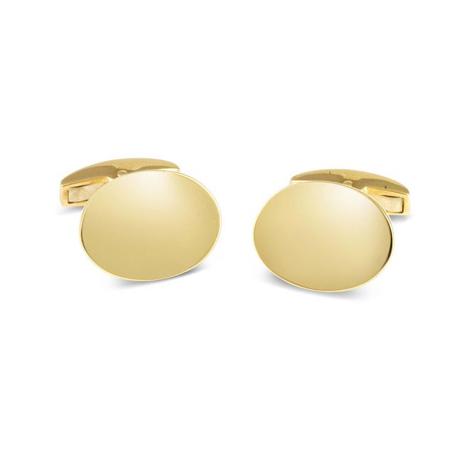 Deakin Francis Yellow Gold Oval Cufflinks