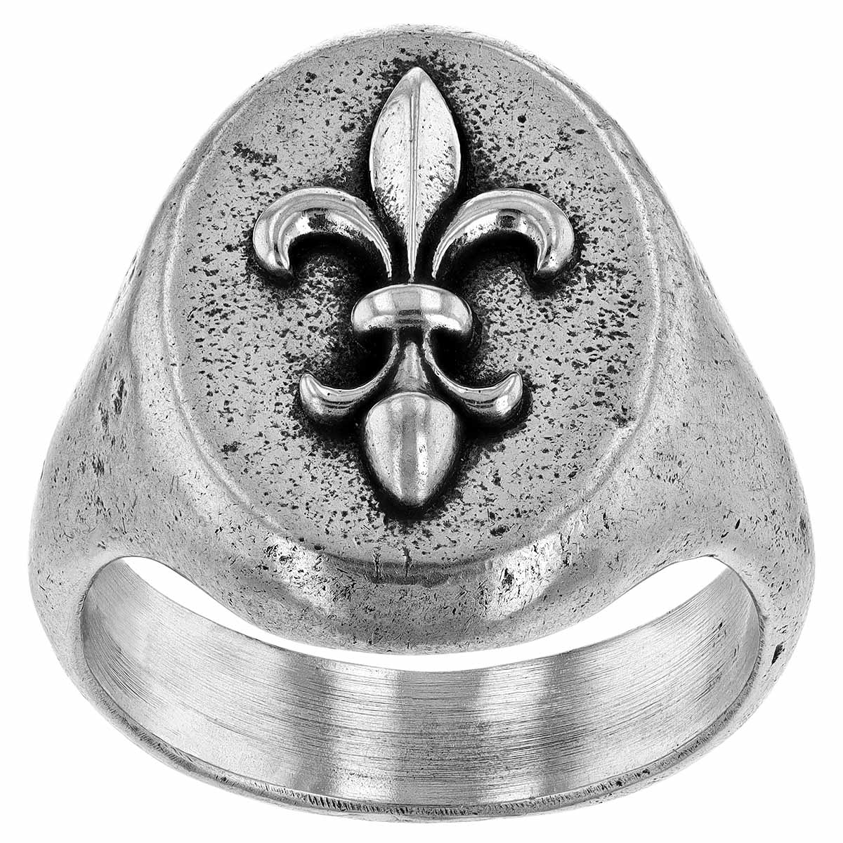 John Varvatos Sterling Silver Fleur De Lis Signet Ring