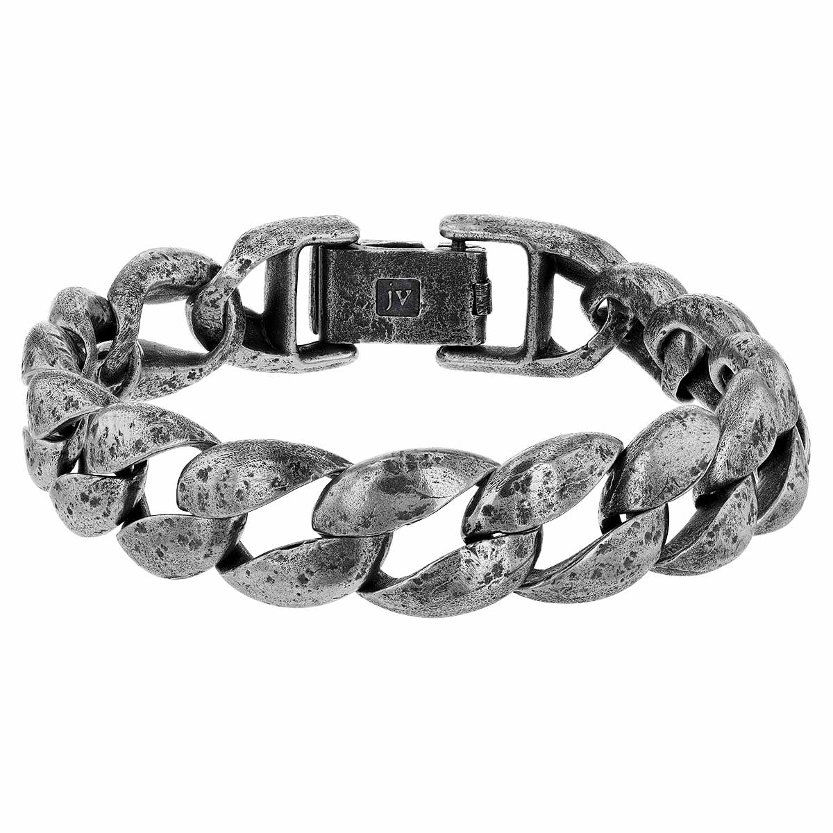 John Varvatos Sterling Silver Antique Finish Curb Link Chain Bracelet, 8