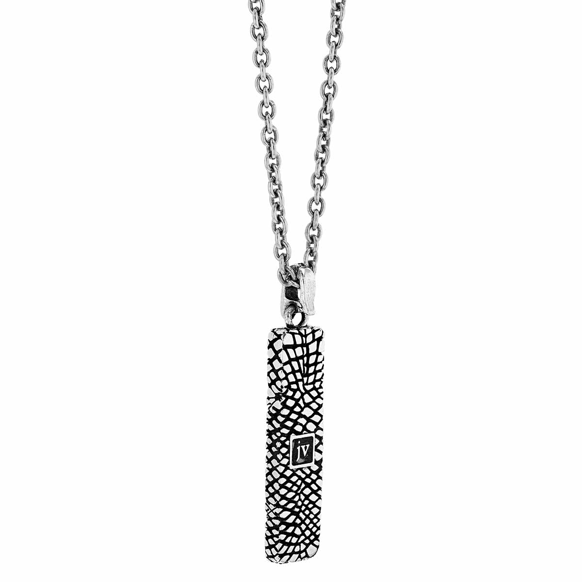 John Varvatos Sterling Silver Snakeskin Rectangle Pendant, 24