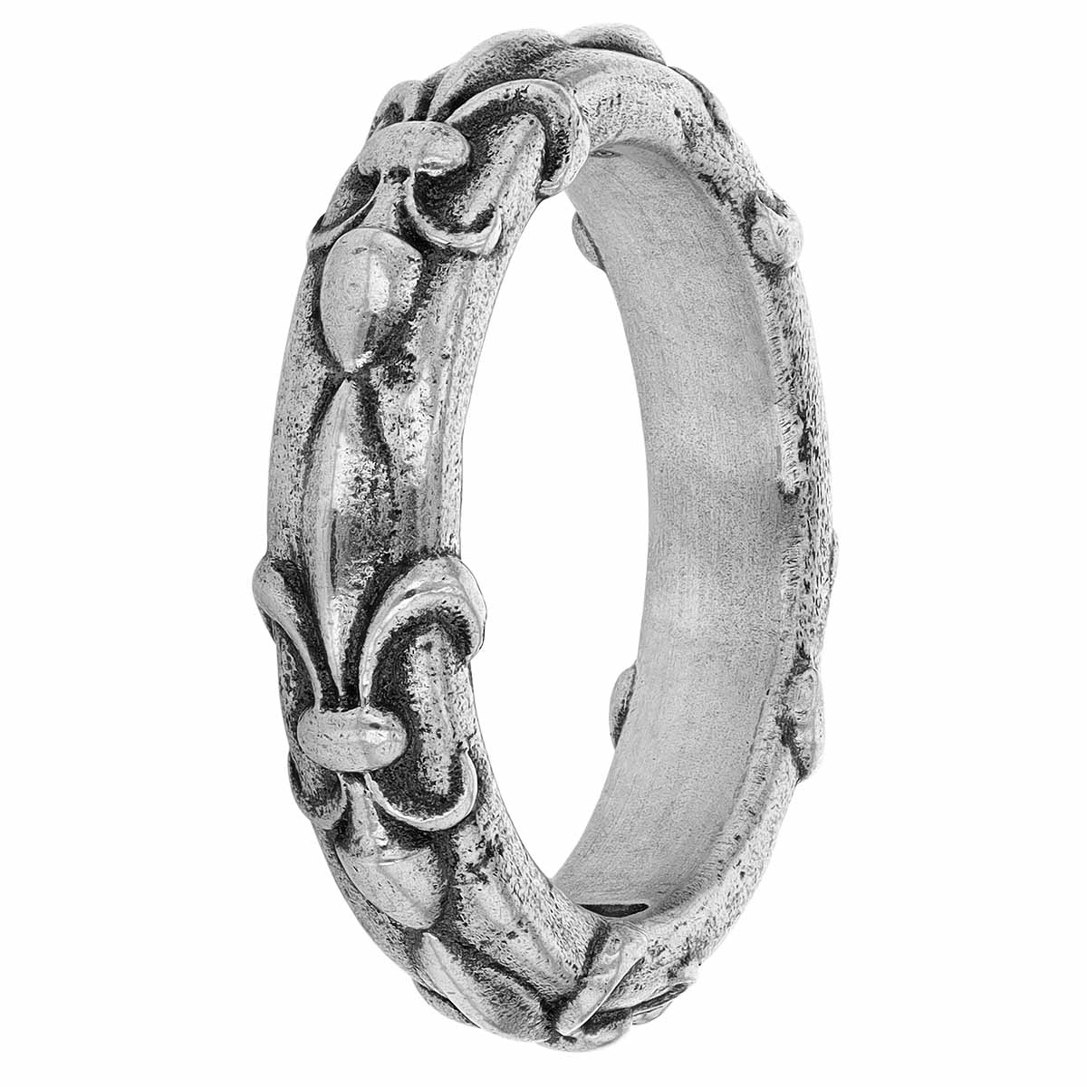 John Varvatos Sterling Silver Fleur De Lis Pattern Ring