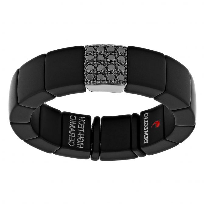 Roberto Demeglio Black Diamond Pavé Square Black Ceramic Ring