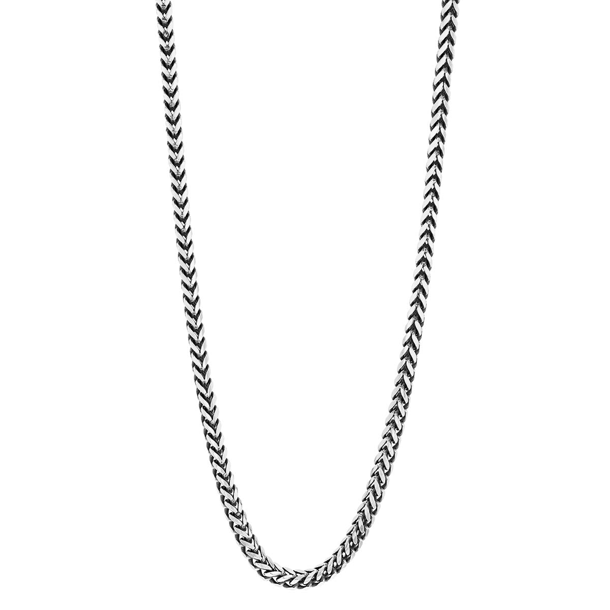 Sterling Silver 2.5 mm Oxidized Franco Chain, 22