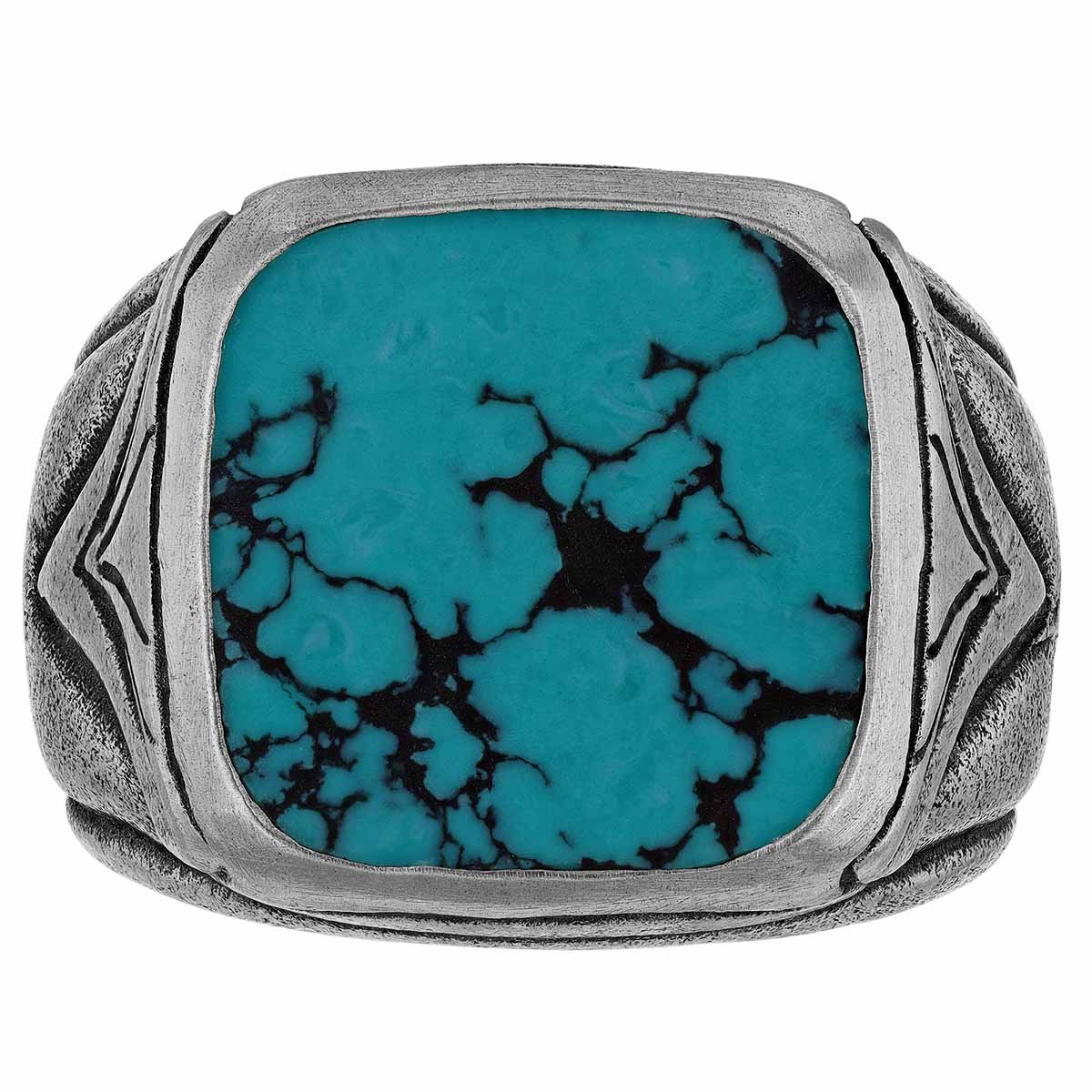 John Varvatos Turquoise Signet Ring in Sterling Silver