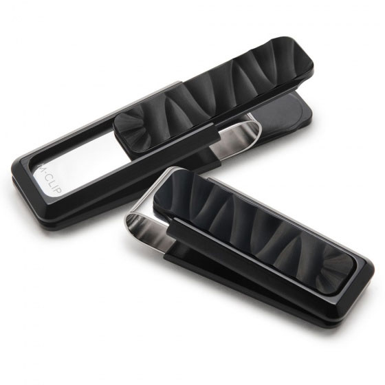 M-Clip Black Aluminum Fossil Pattern Money Clip