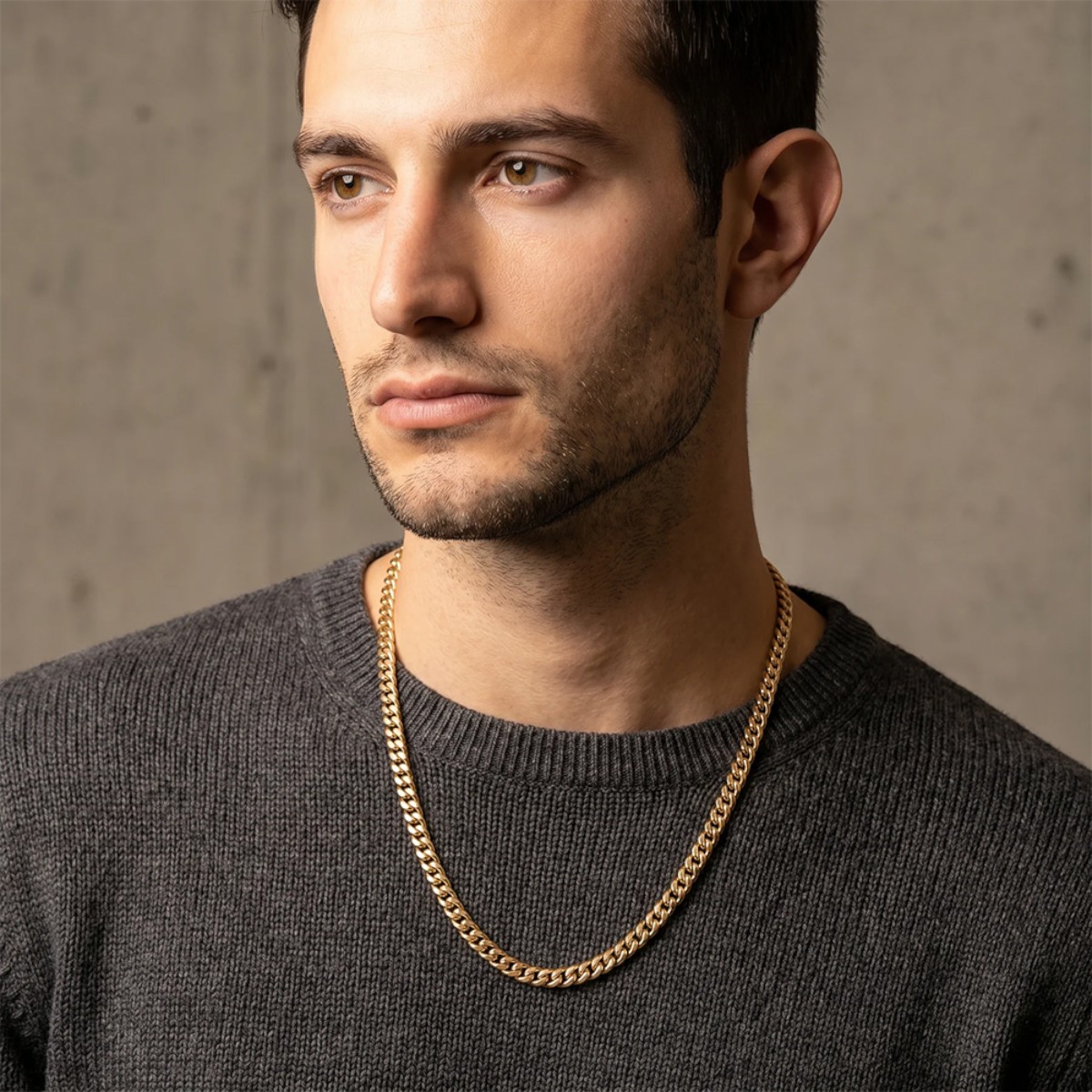 Marco Dal Maso Flaming Tongue Yellow Gold Vermeil Cuban Link Necklace, 22