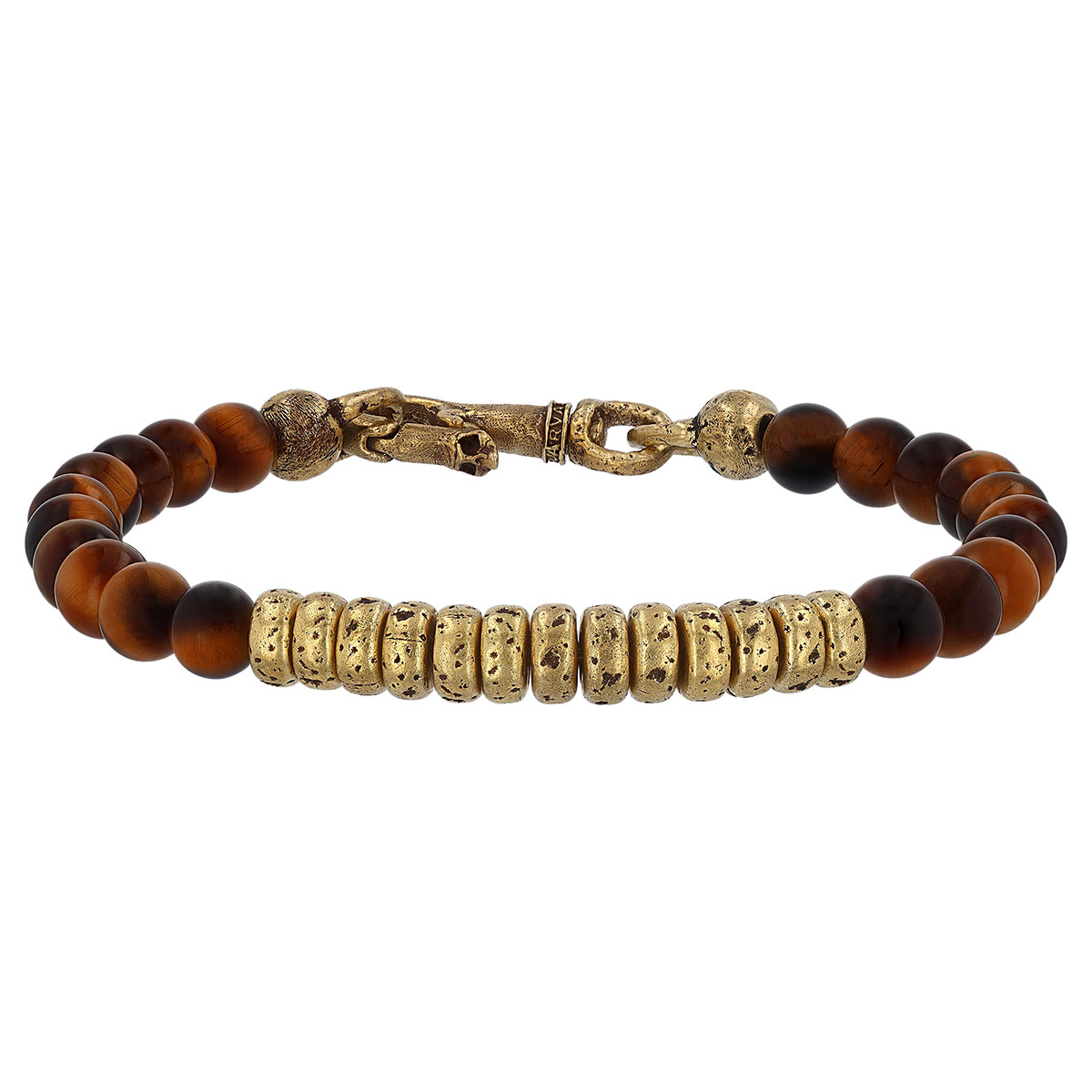 John Varvatos Tigers Eye Quartz & Brass Bracelet, 8