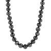 Black Diamond Bead Necklace in White Gold, 24"