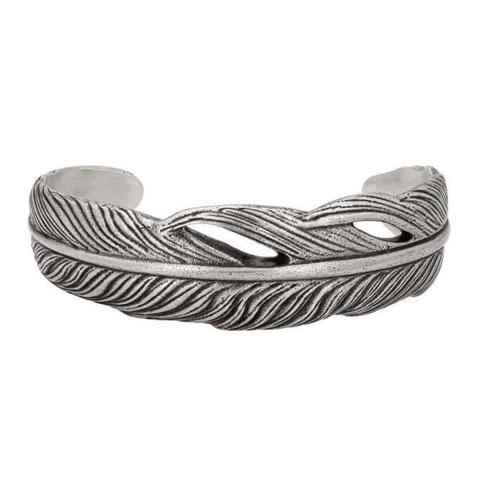 John Varvatos Sterling Silver Feather Cuff Bracelet