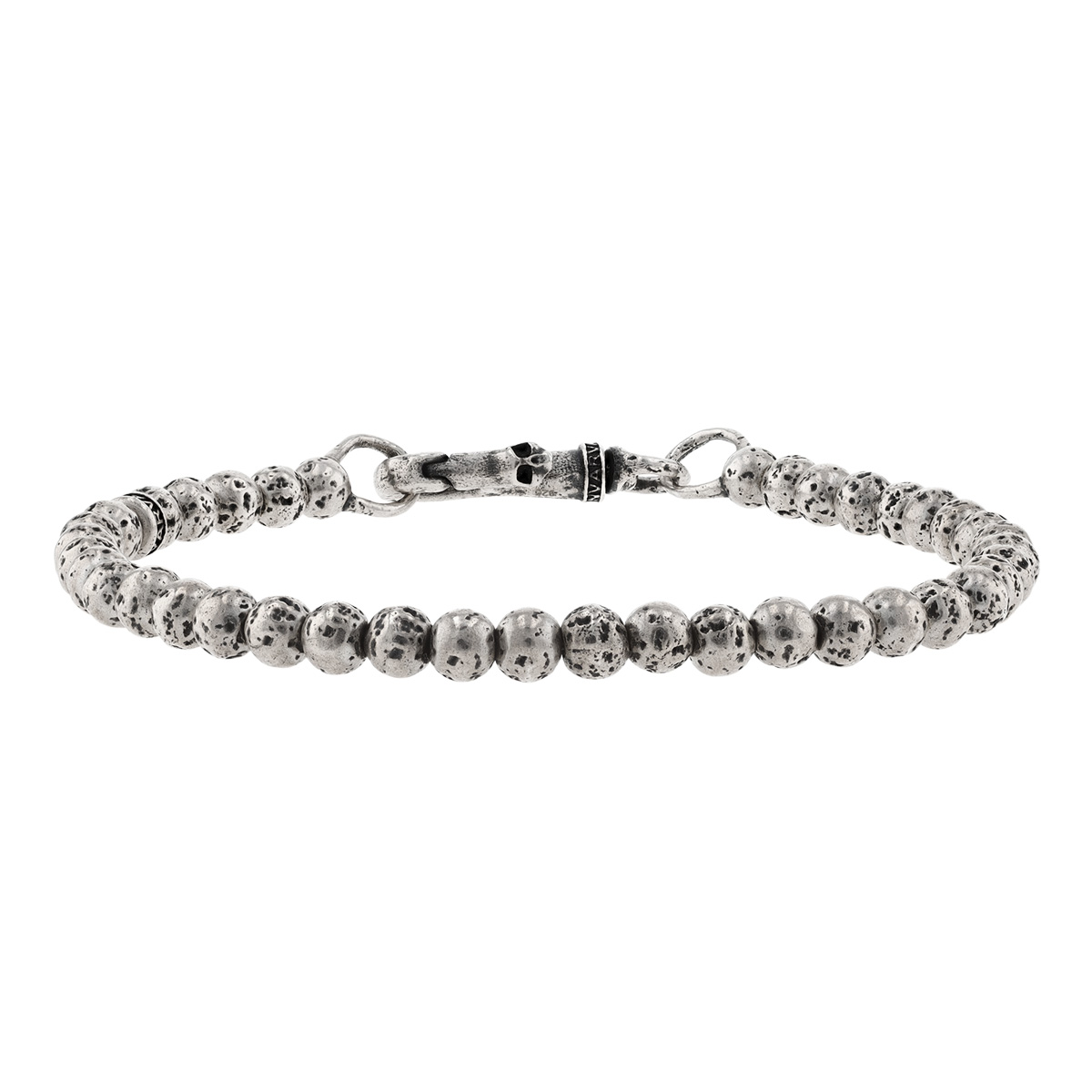 John Varvatos Distressed Sterling Silver Beaded Bracelet, 8