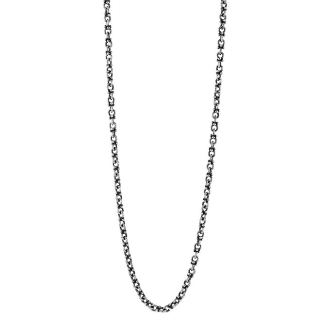 John Varvatos Sterling Silver Chain Necklace with Beaded Accents, 24"
