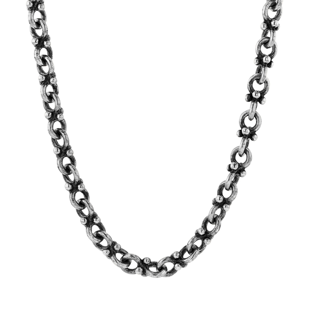 John Varvatos Sterling Silver Chain Necklace with Beaded Accents, 24