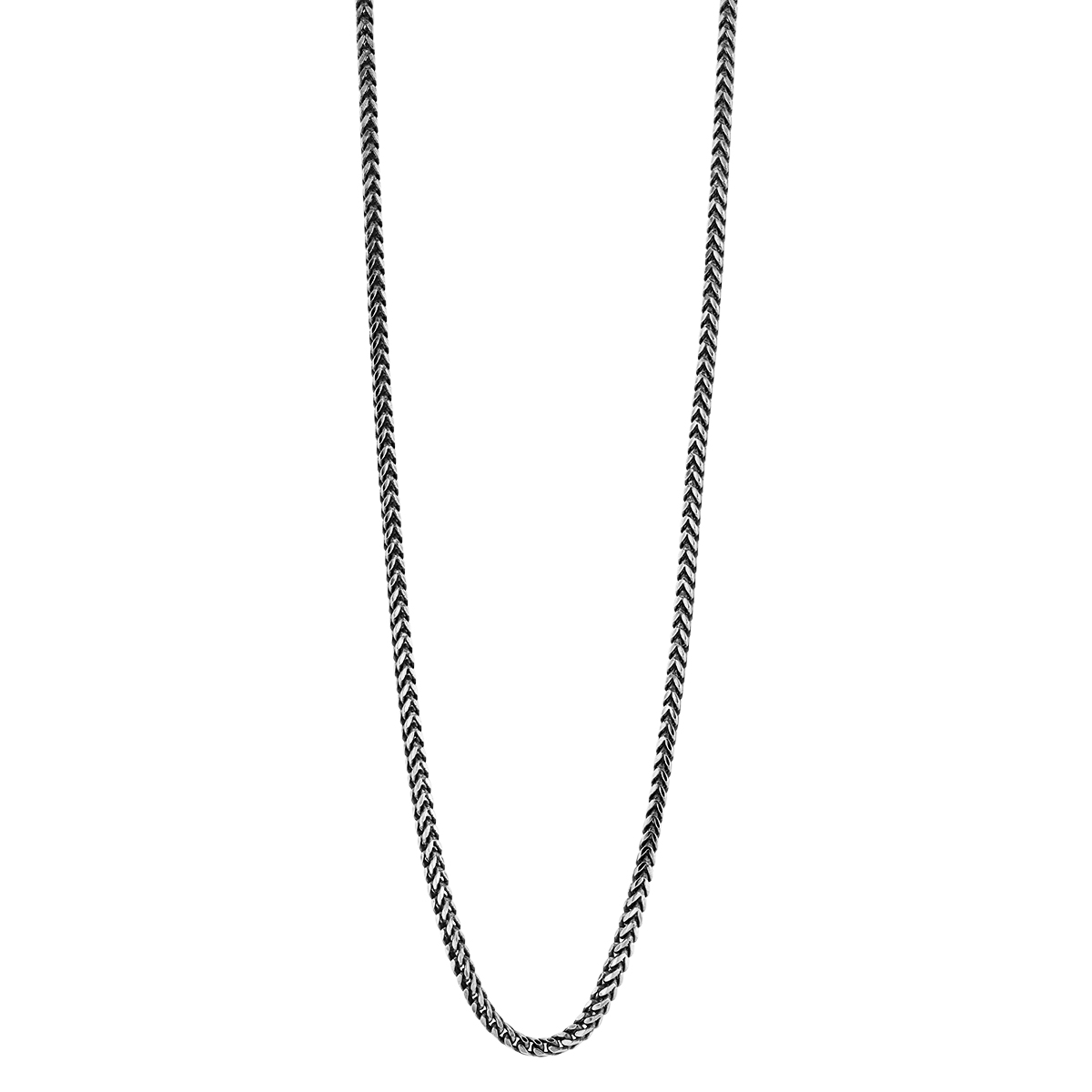 Oxidized Silver Men's Franco Chain, 1.9 mm, 22