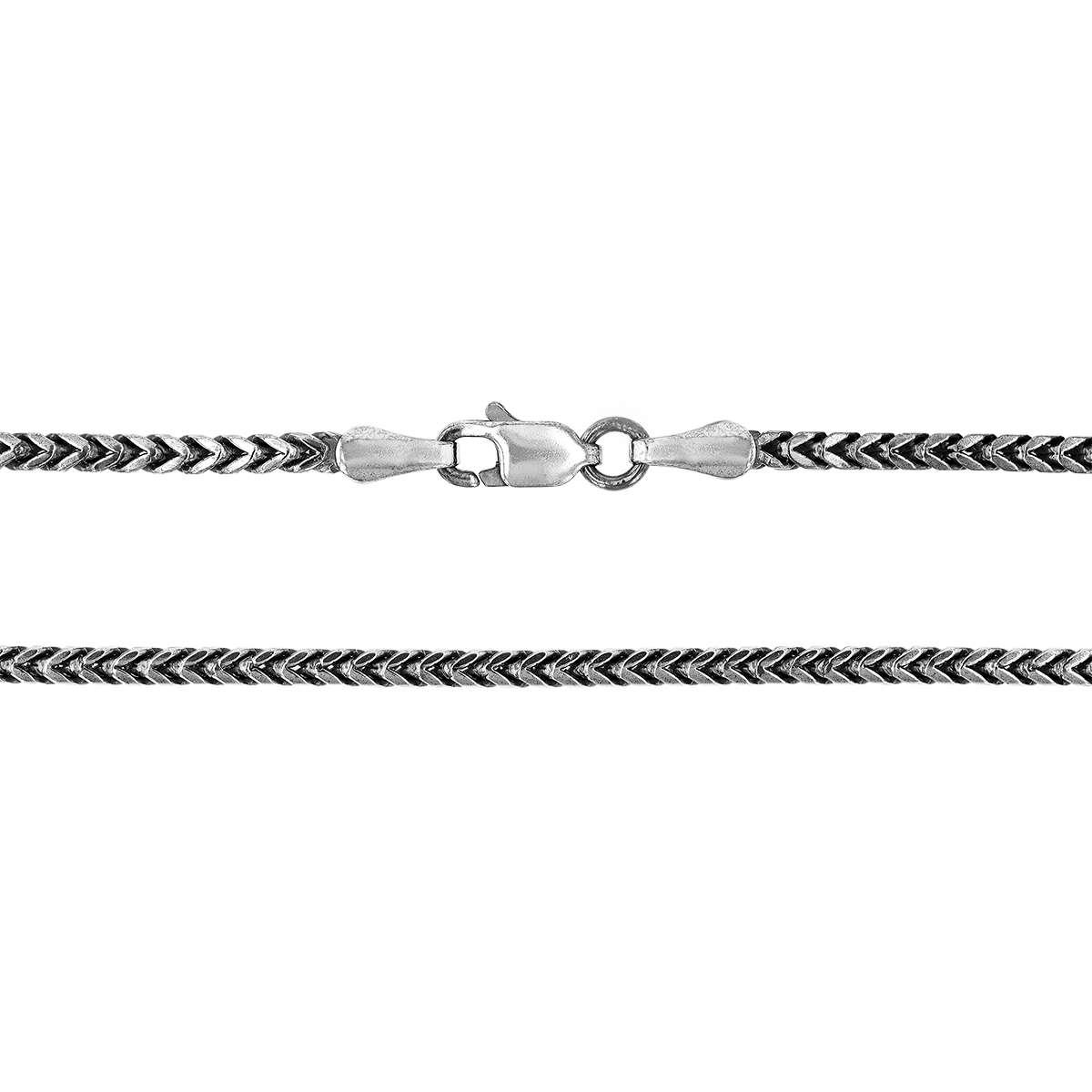 Oxidized Silver Men's Franco Chain, 1.9 mm, 22