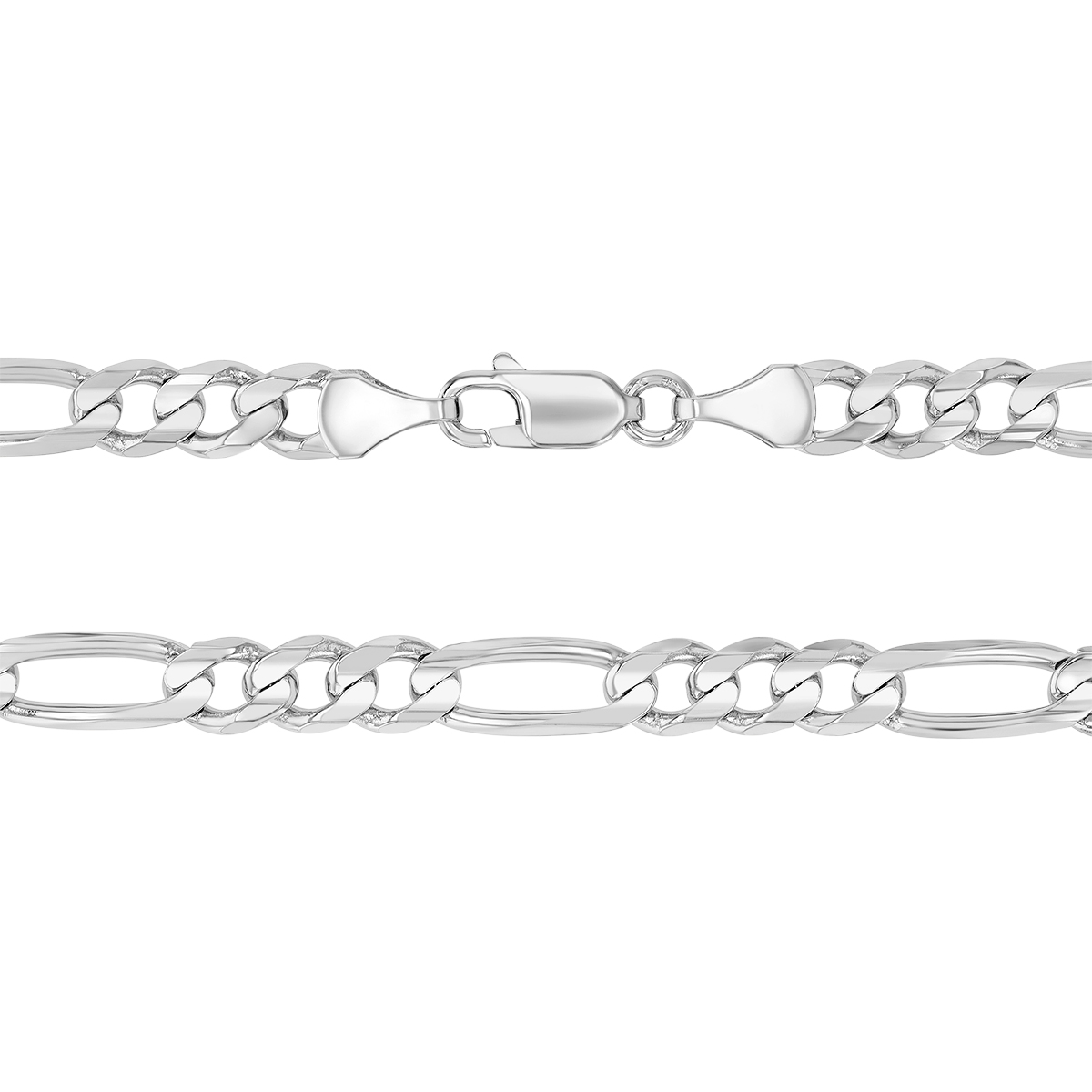 Sterling Silver Men's Figaro Chain, 5.8 mm, 22
