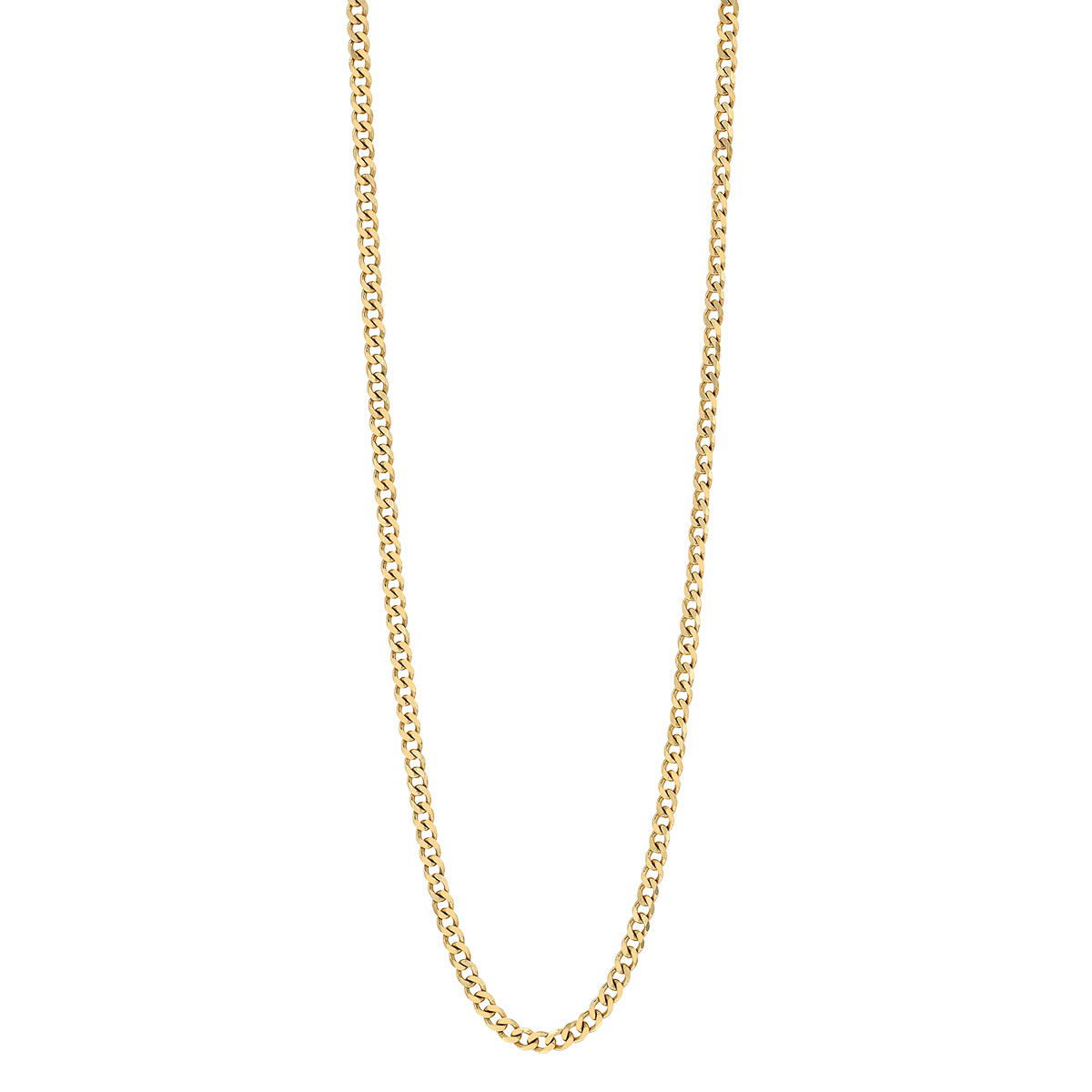 Men's Yellow Gold 2.7mm Curb Chain, 24