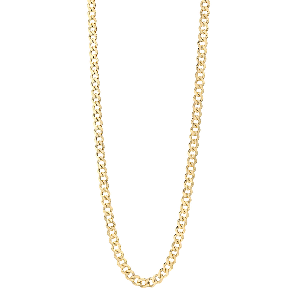 Yellow Gold Curb Chain Necklace, 4.95 mm, 22