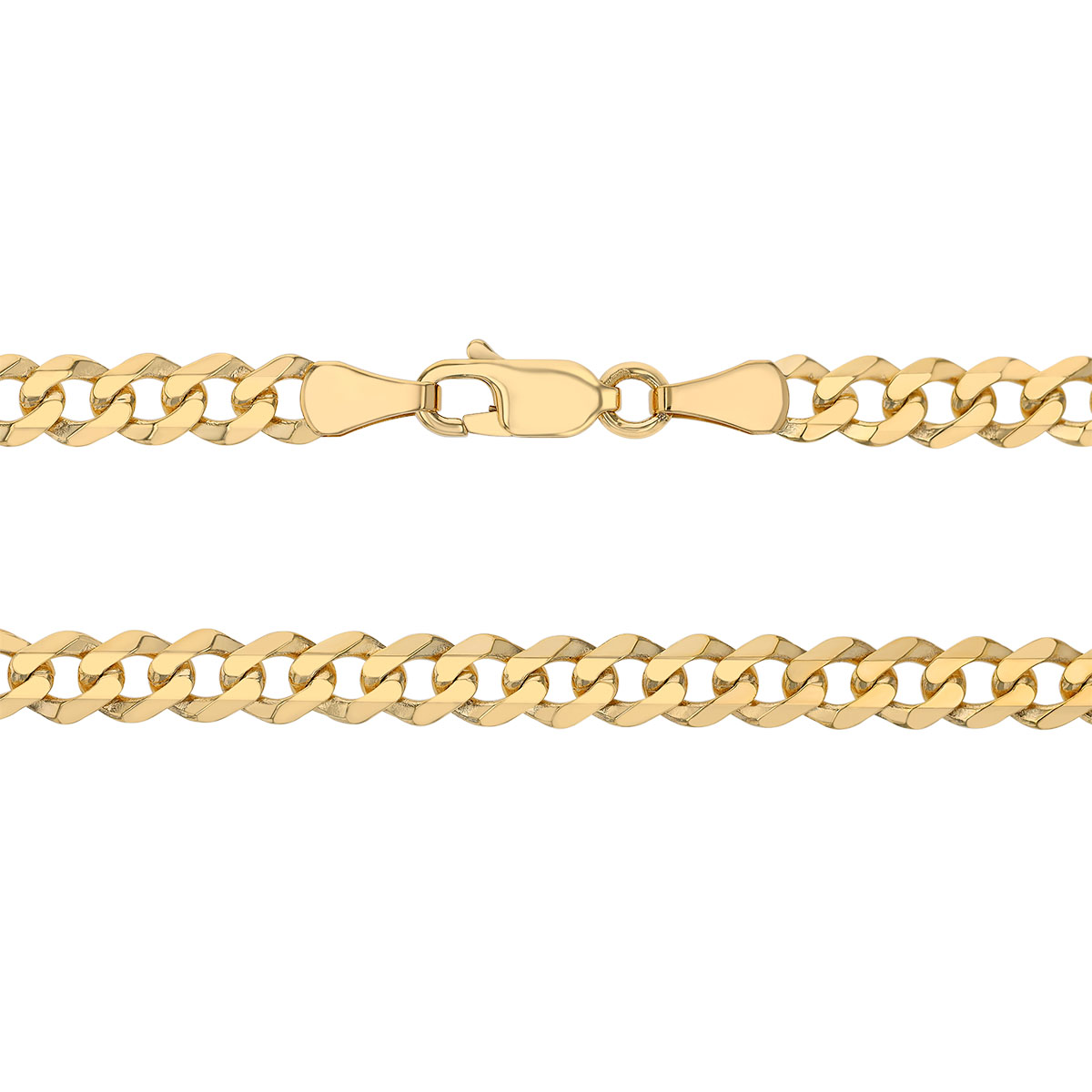 Yellow Gold Curb Chain Necklace, 4.95 mm, 22
