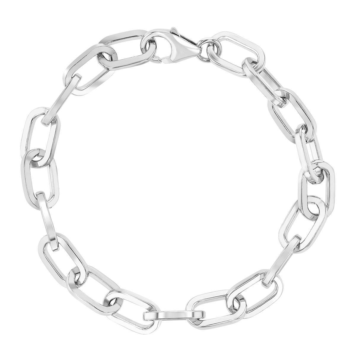 Sterling Silver Oval Link Men's Bracelet, 8.5