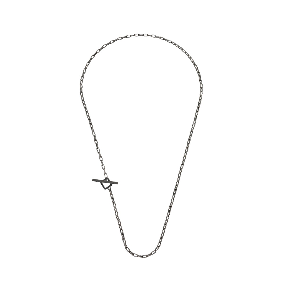 Marco Dal Maso Ulysses Oxidized Silver Chain Necklace with Toggle Clasp, 24.5