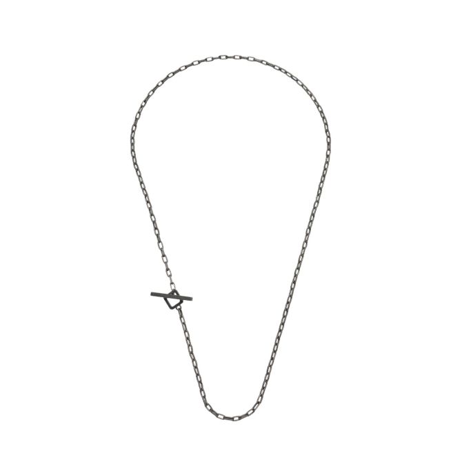 Marco Dal Maso Ulysses Oxidized Silver Chain Necklace with Toggle Clasp, 24.5"
