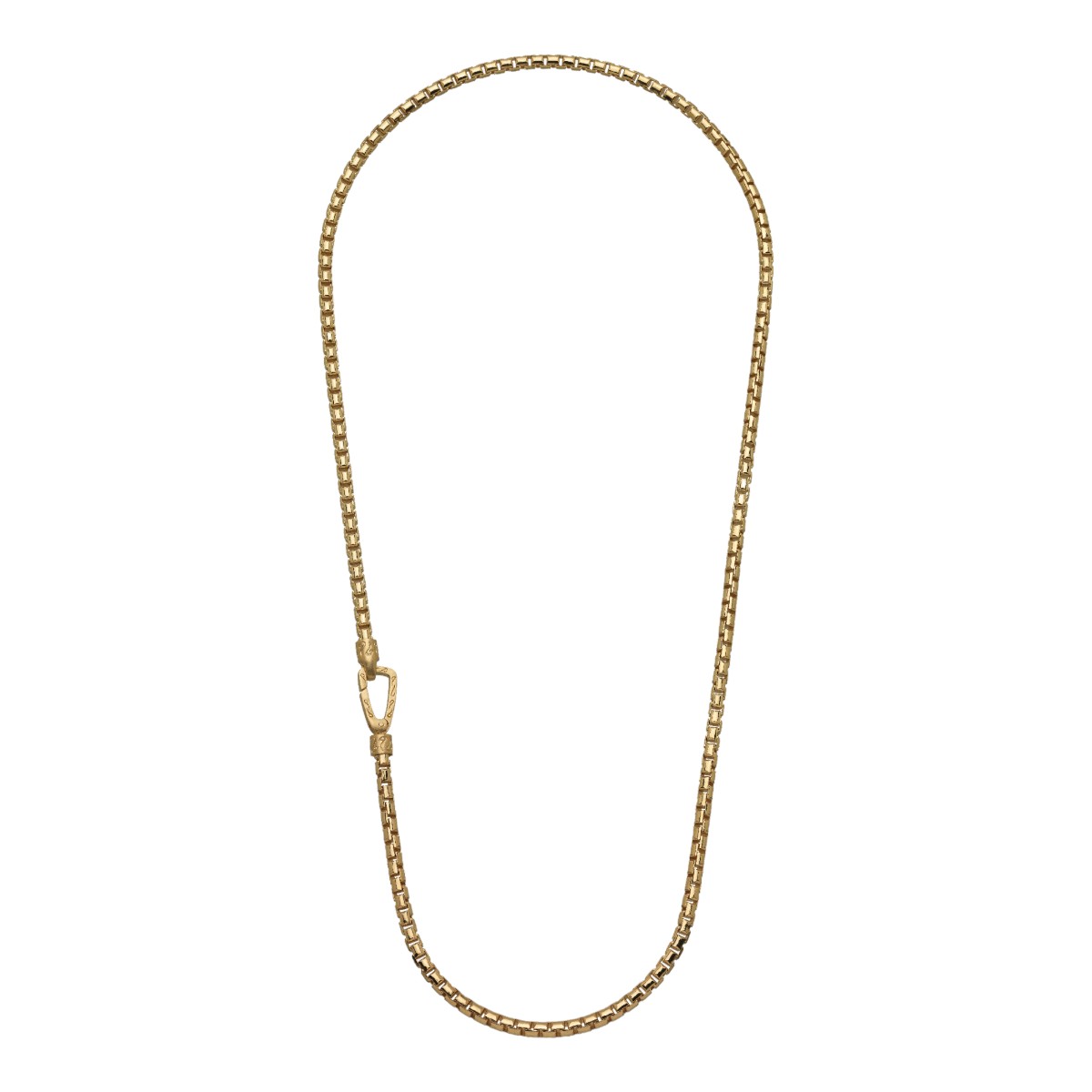 Marco Dal Maso Ulysses Yellow Gold Vermeil Carved Tubolar Necklace, 22