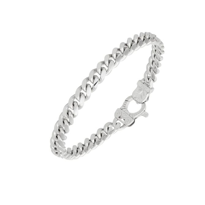 Marco Dal Maso Flaming Tongue Sterling Silver Cuban Link Bracelet, 8"