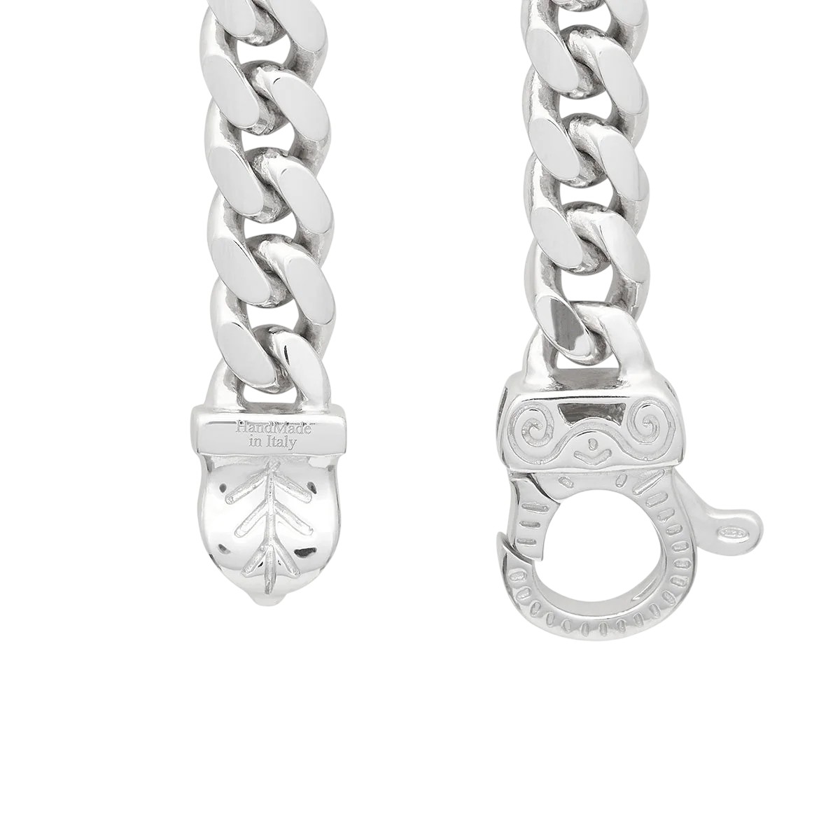 Marco Dal Maso Flaming Tongue Sterling Silver Cuban Link Bracelet, 8