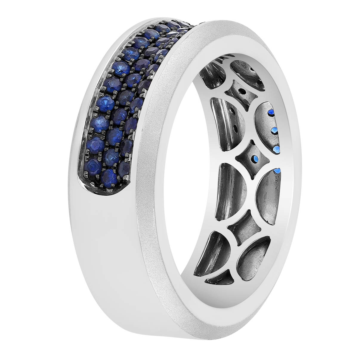 Frederic Sage Sapphire Pavé Ring in White Gold