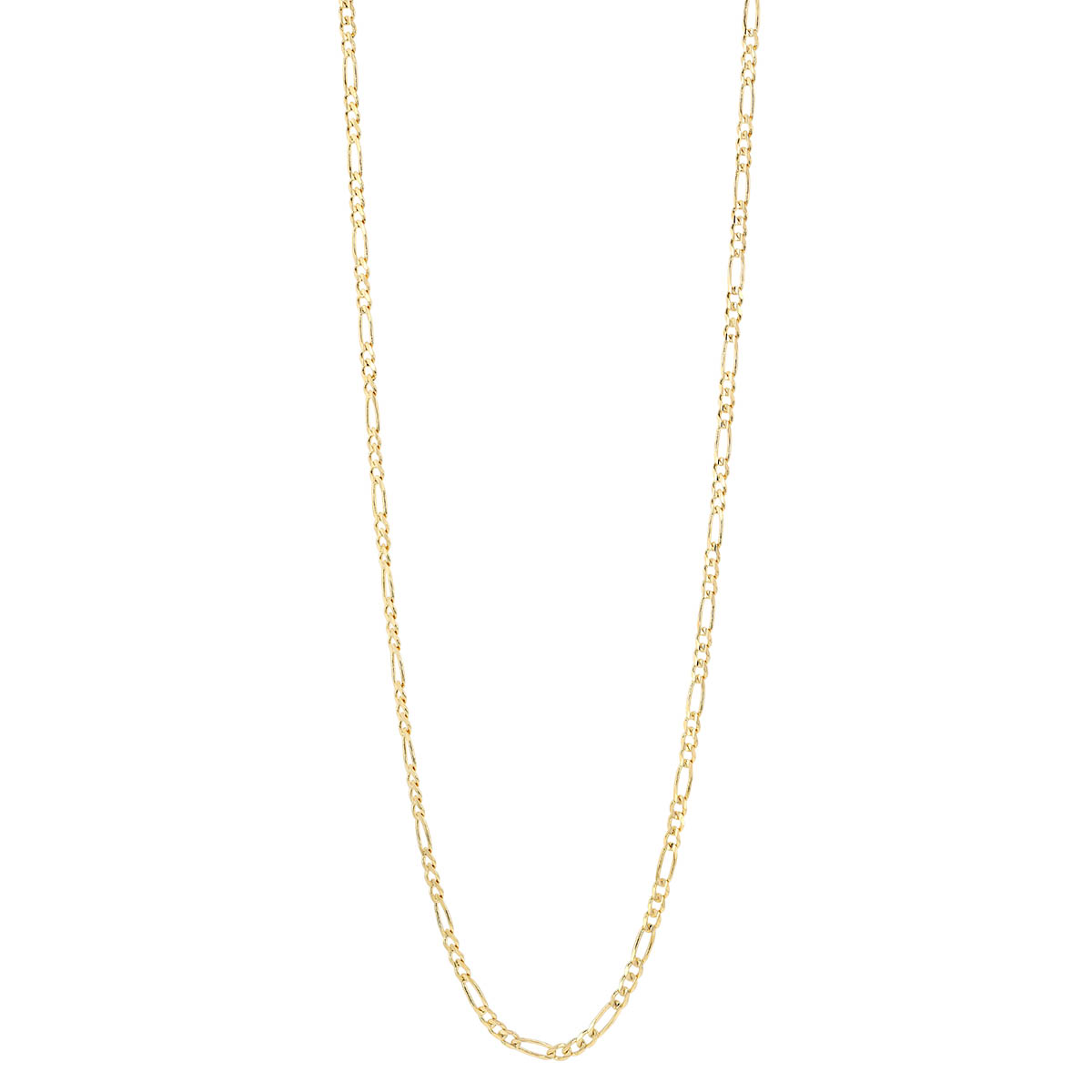 Yellow Gold 3.2mm Figaro Chain, 22