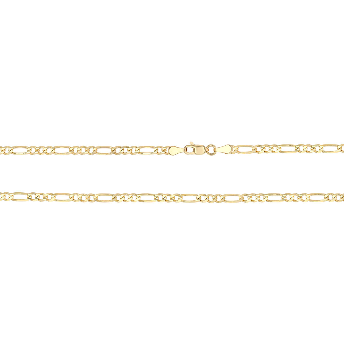 Yellow Gold 3.2mm Figaro Chain, 22