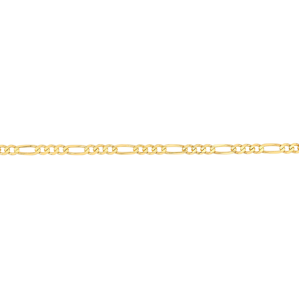 Yellow Gold 3.2mm Figaro Chain Bracelet, 8