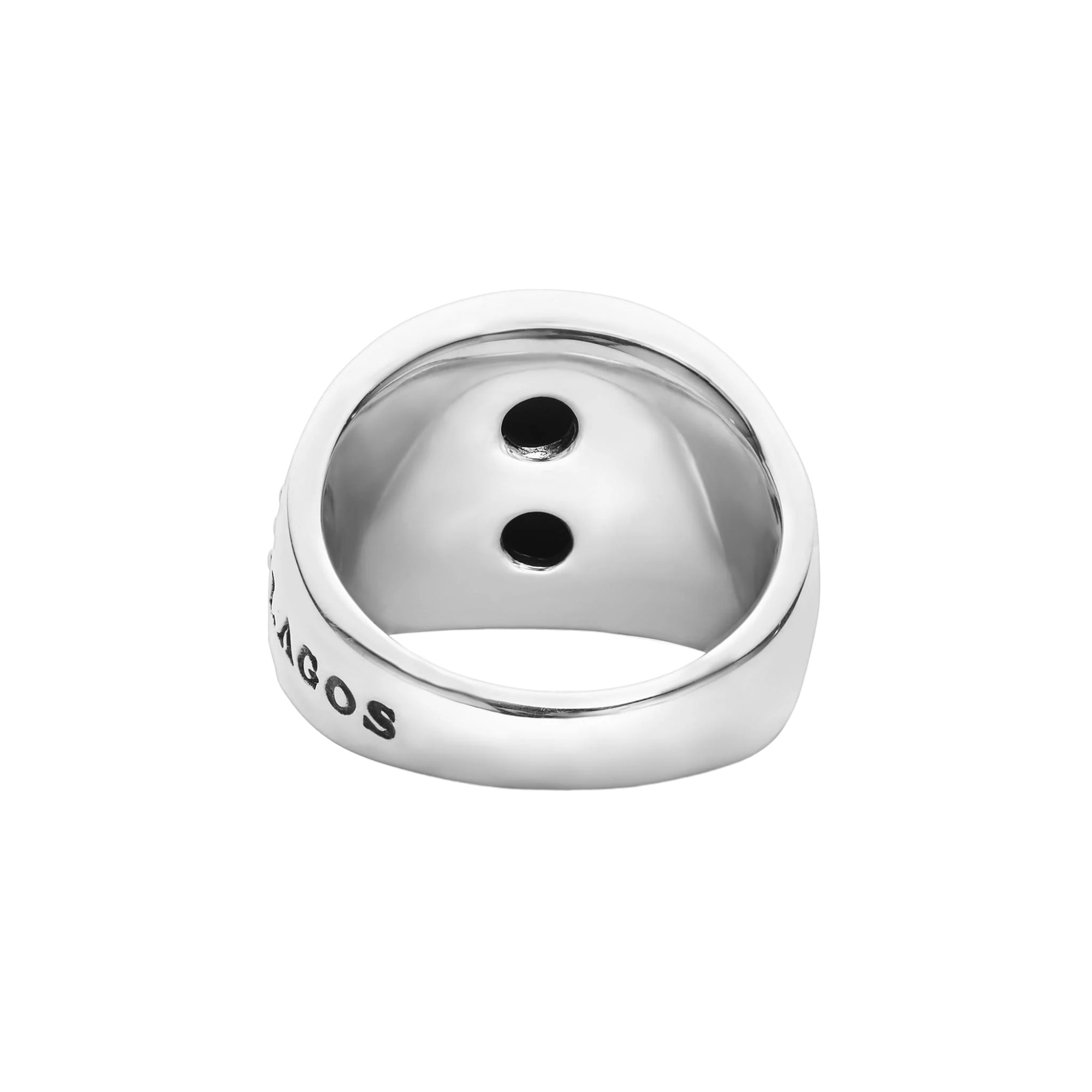 LAGOS Anthem Black Agate Oval Band Ring, Size 10