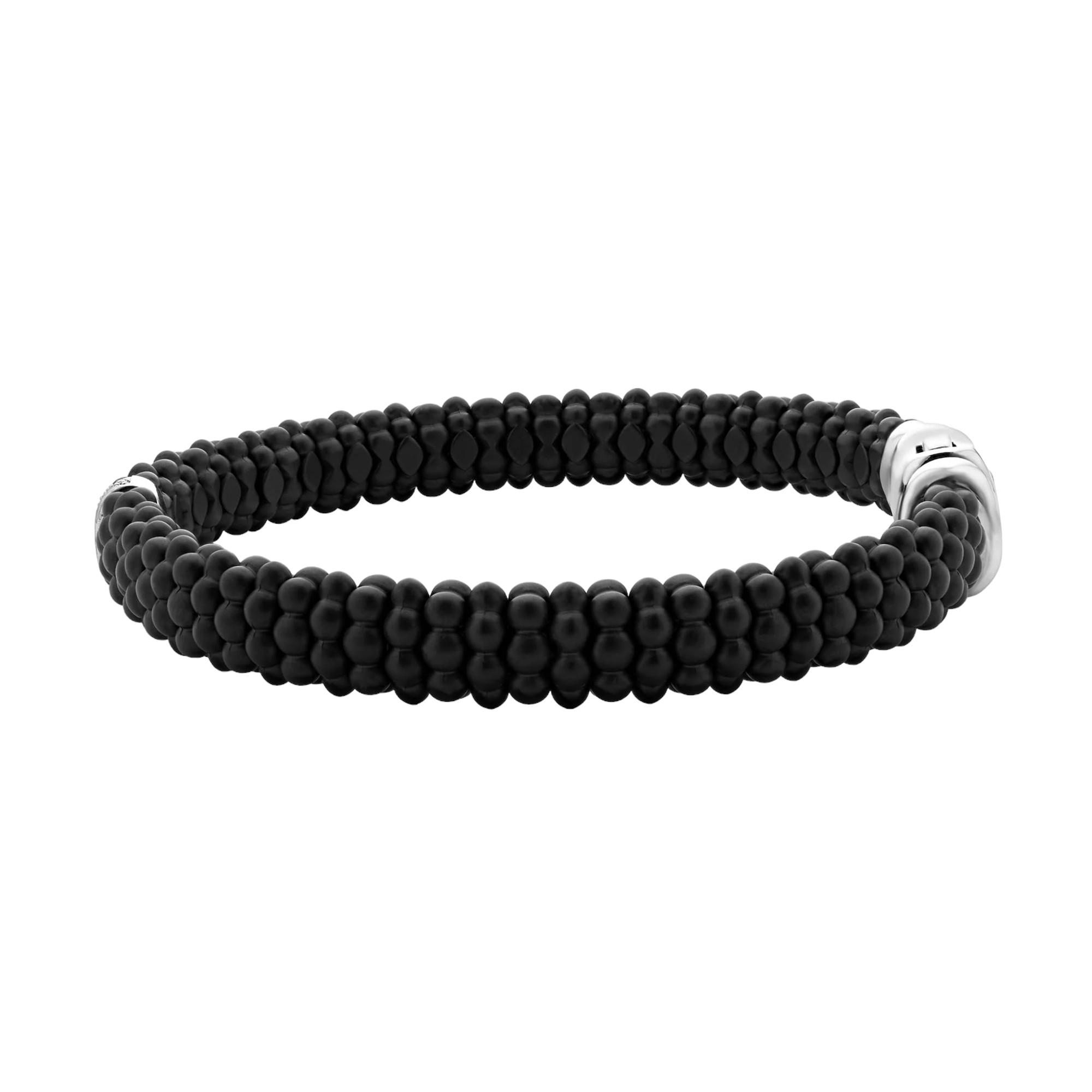 LAGOS Black Caviar Single Station Matte Ceramic Diamond Bracelet, 9 mm