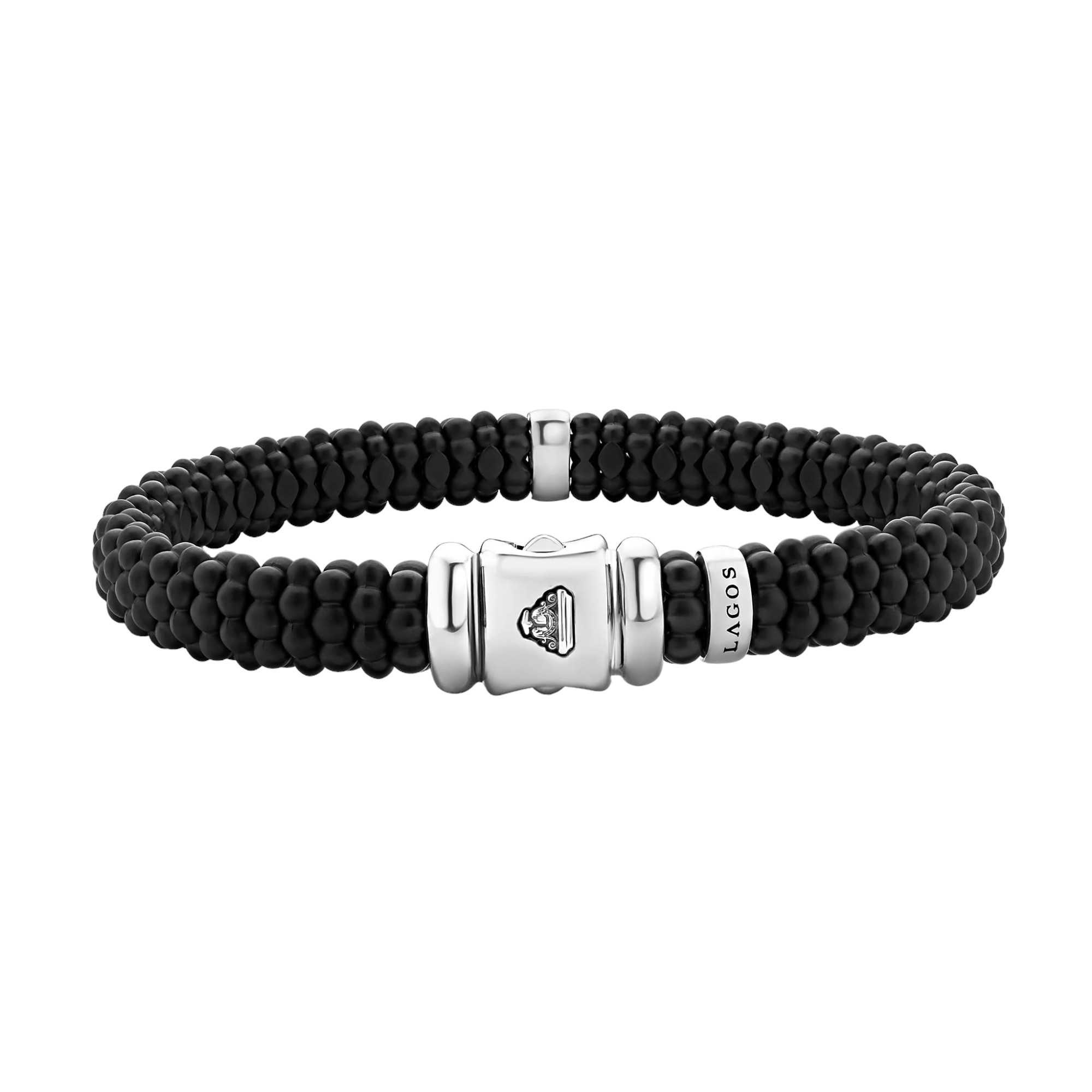 LAGOS Black Caviar Single Station Matte Ceramic Diamond Bracelet, 9 mm