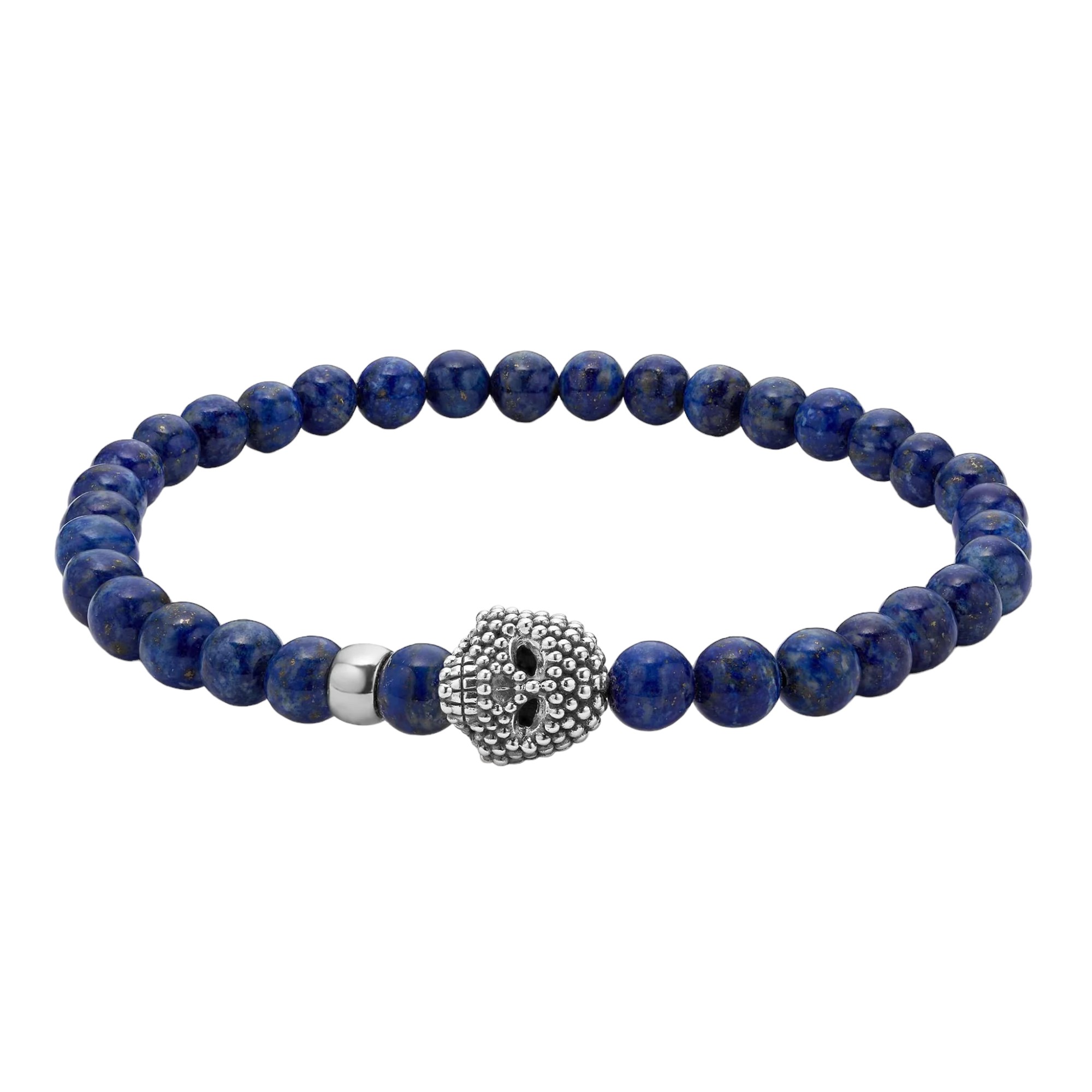 LAGOS Anthem Lapis Skull Bracelet, Size L