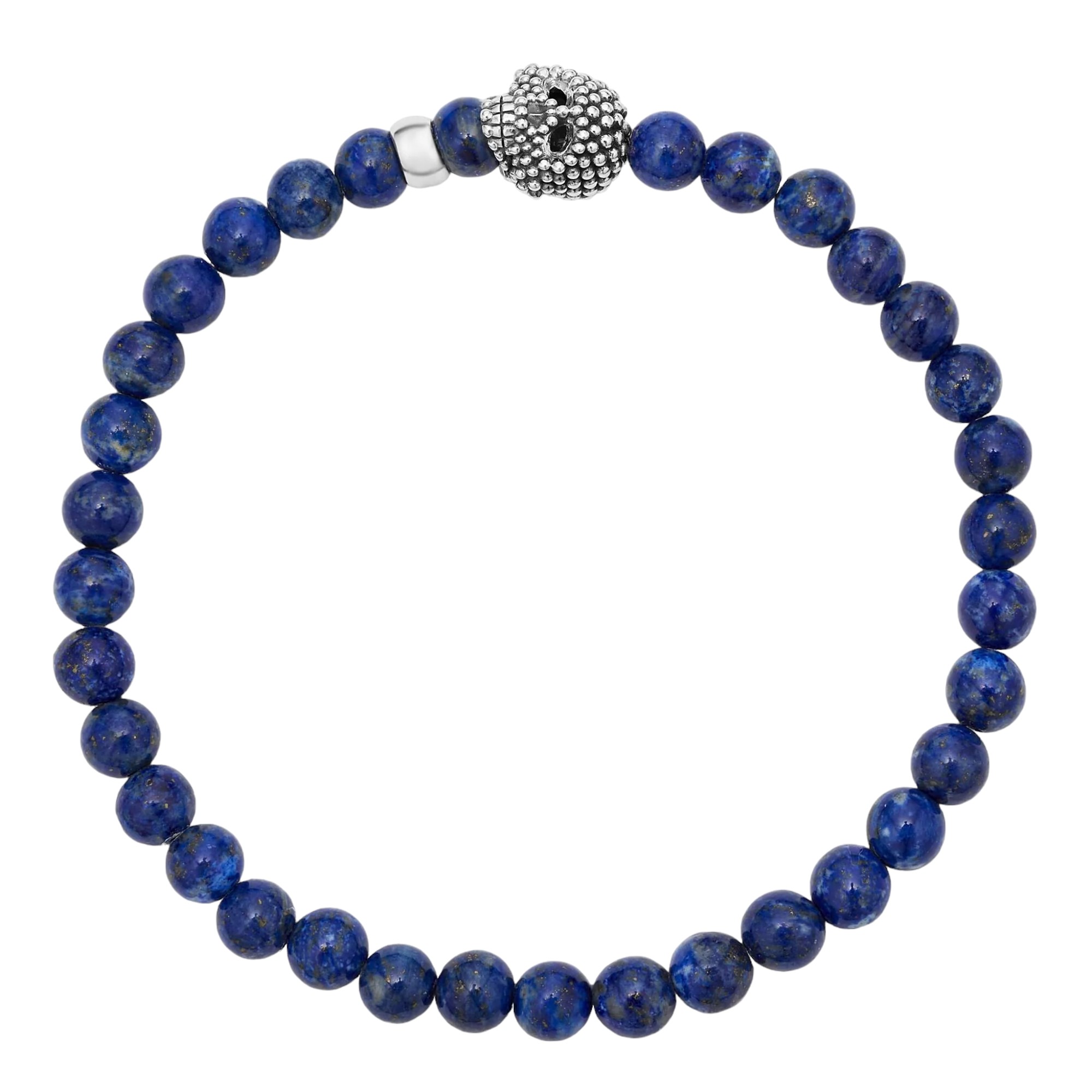 LAGOS Anthem Lapis Skull Bracelet, Size L