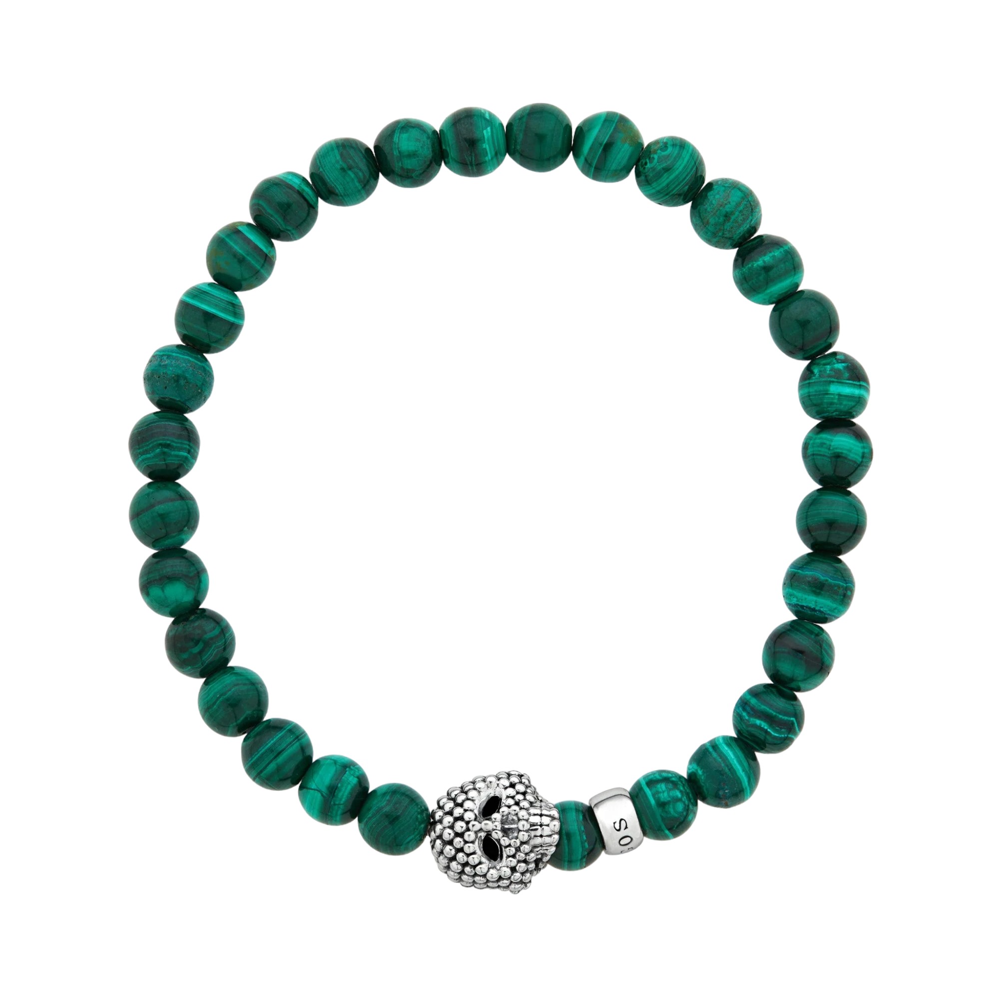 LAGOS Anthem Malachite Skull Bracelet, Size L