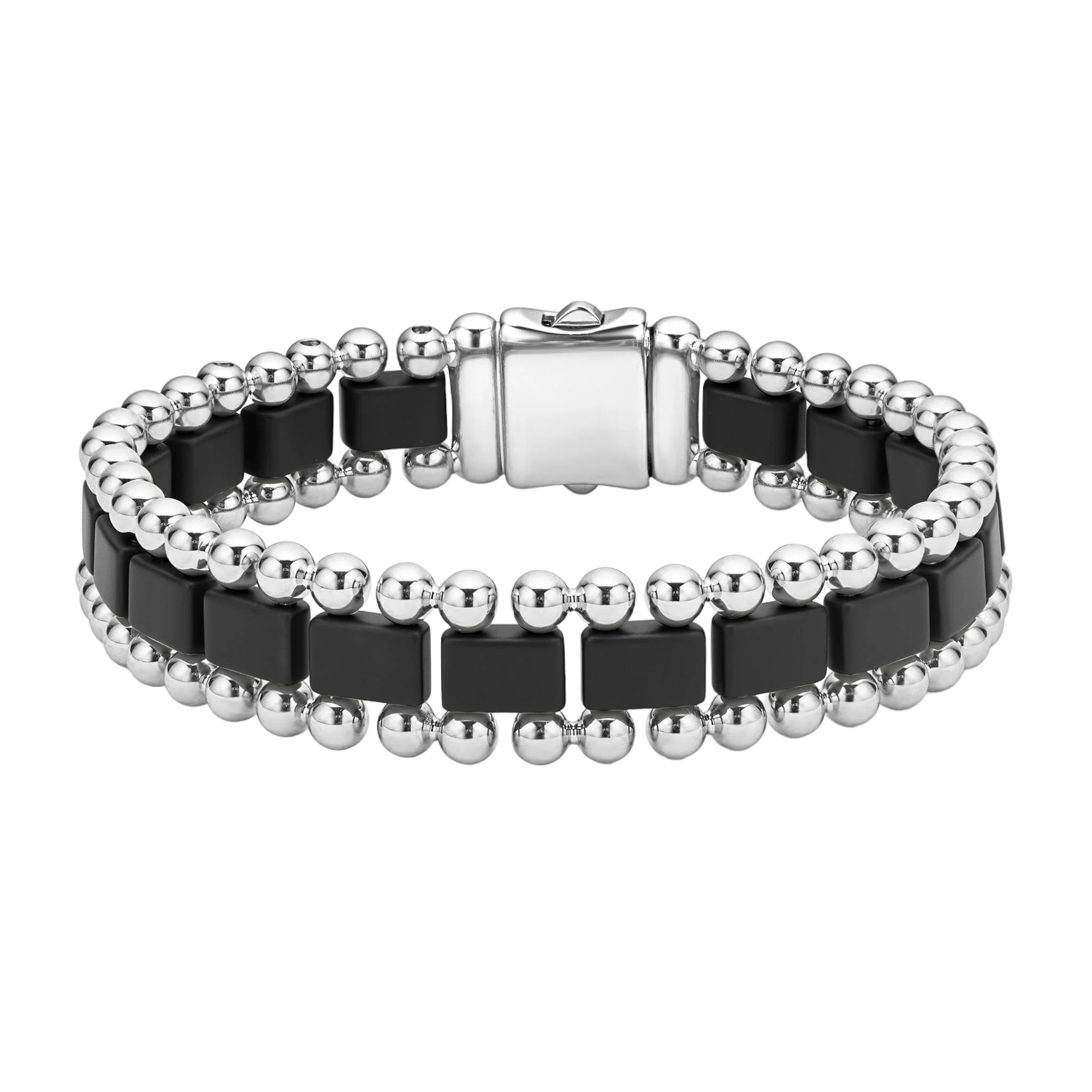 LAGOS Anthem Matte Black Ceramic Link Bracelet, Size L