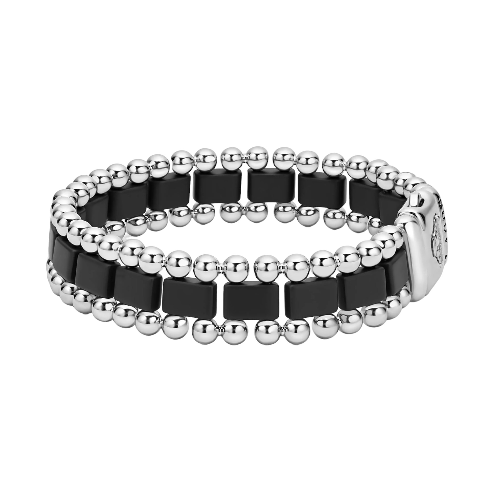 LAGOS Anthem Matte Black Ceramic Link Bracelet, Size L