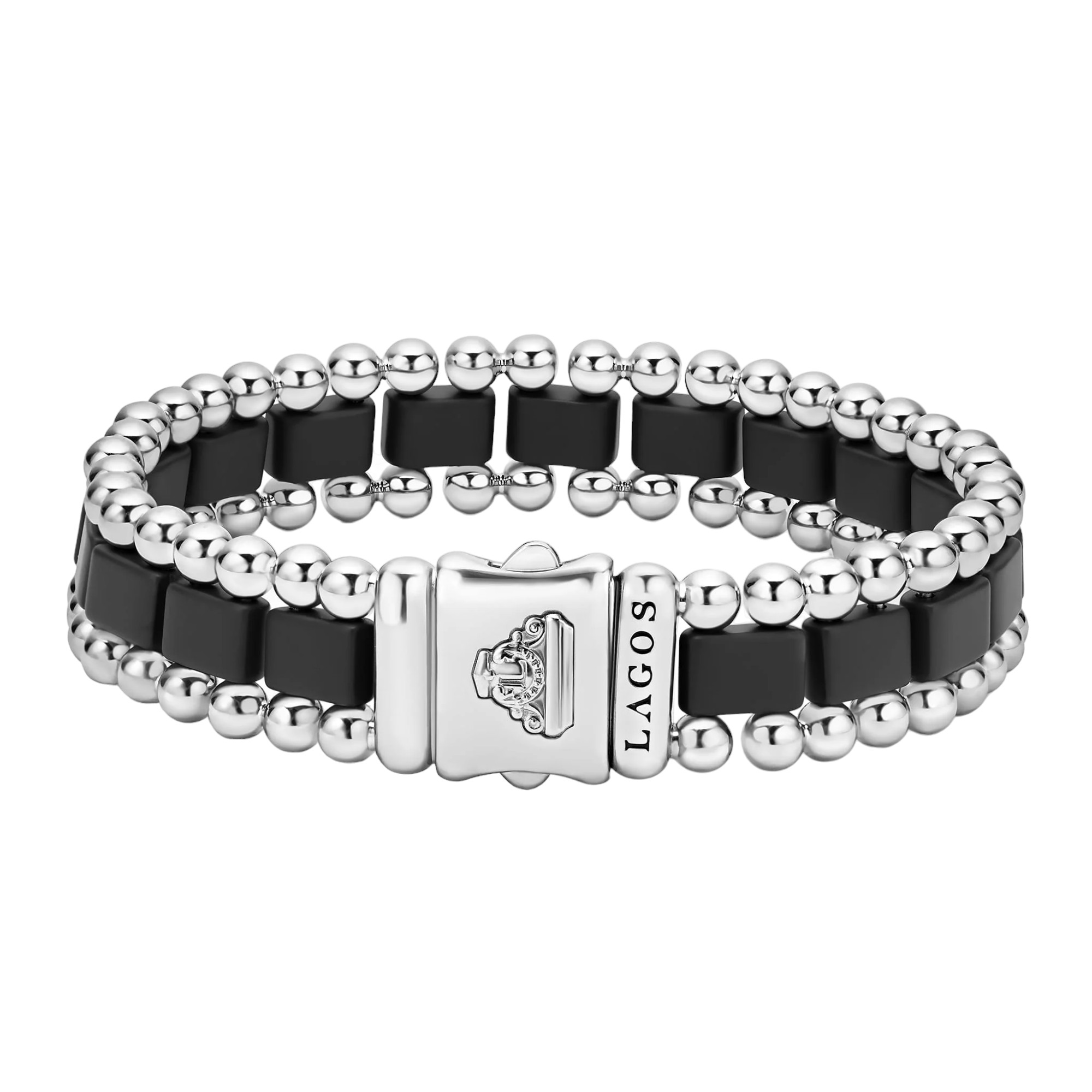 LAGOS Anthem Matte Black Ceramic Link Bracelet, Size L