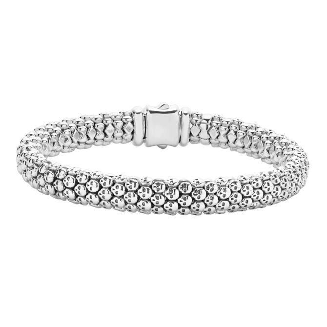 LAGOS Anthem Caviar Skull Bracelet, 9 mm, Size L