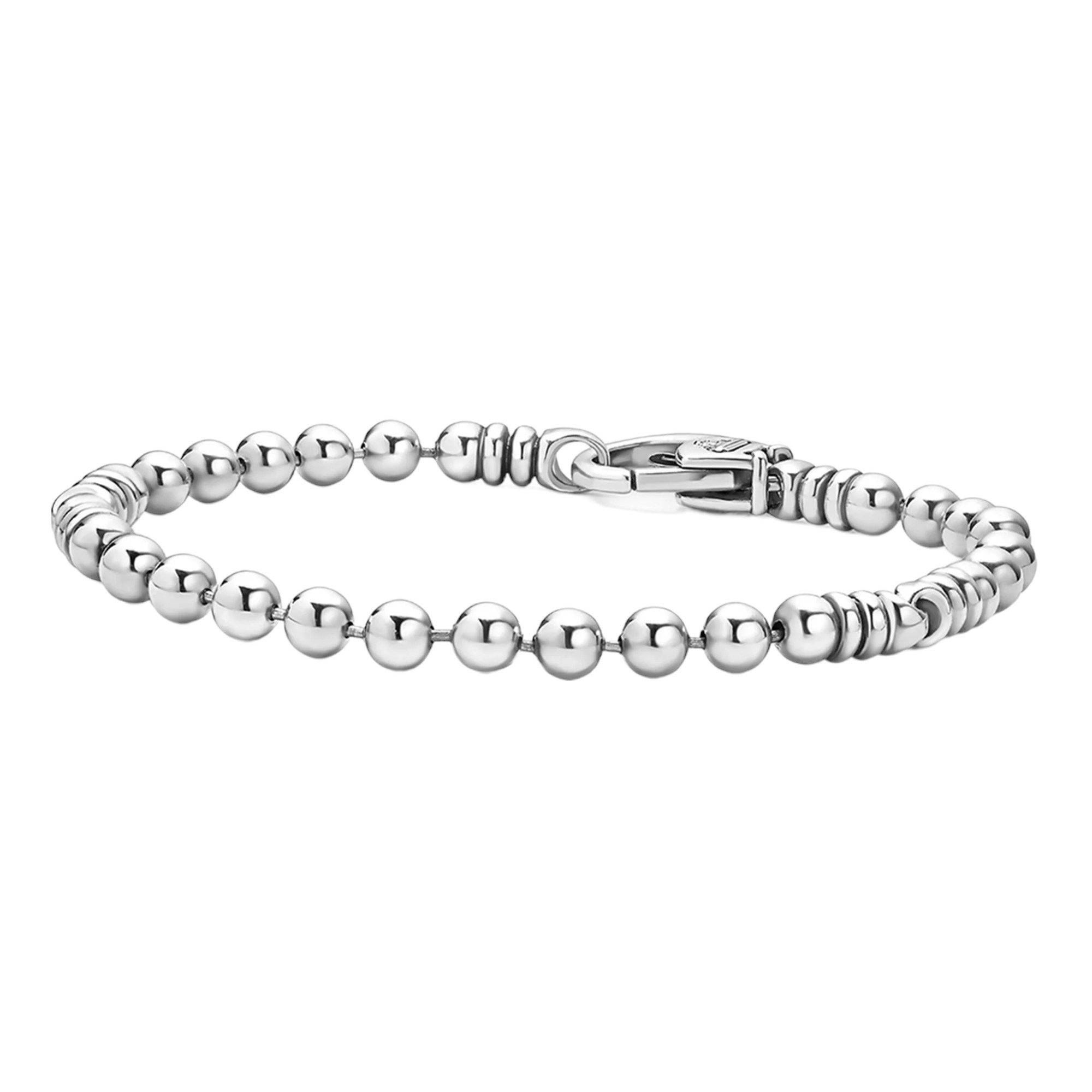 LAGOS Anthem Silver Caviar Beaded Bracelet, Size L