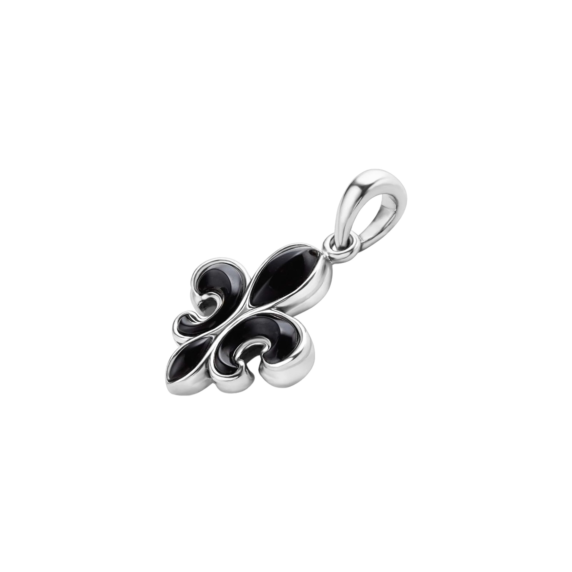 LAGOS Anthem Black Agate Fleur De Lis Amulet