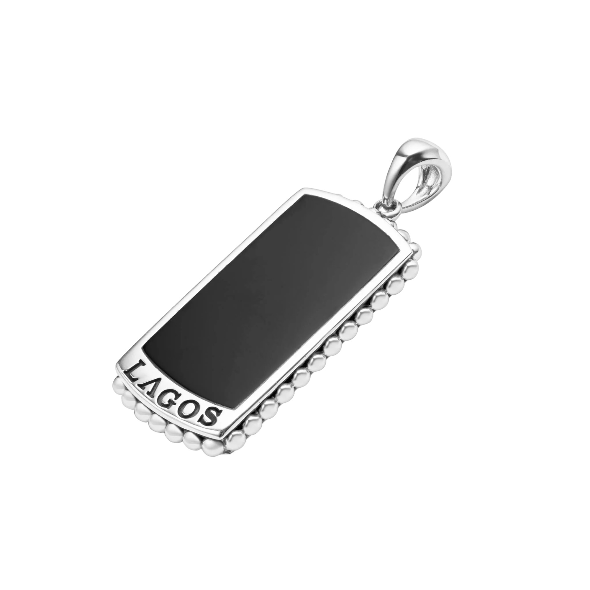 LAGOS Anthem Black Agate Tag Amulet