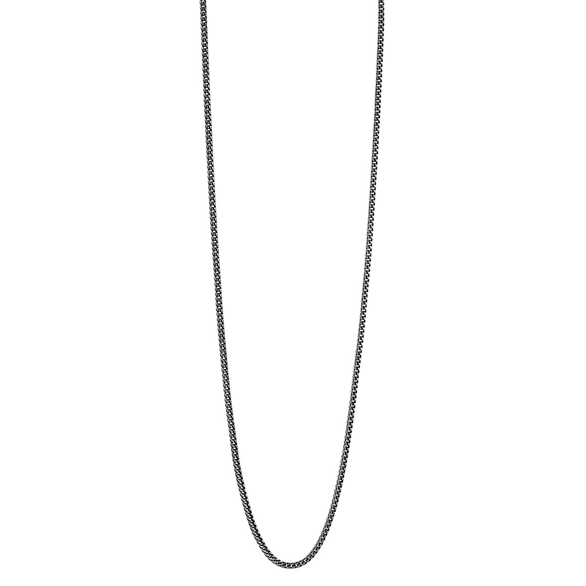 Oxidized Sterling Silver Men's Franco Chain, 1.9 mm, 24