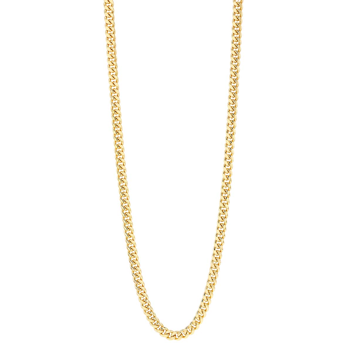 Yellow Gold Men's Hollow Cuban Chain, 5.35 mm, 24