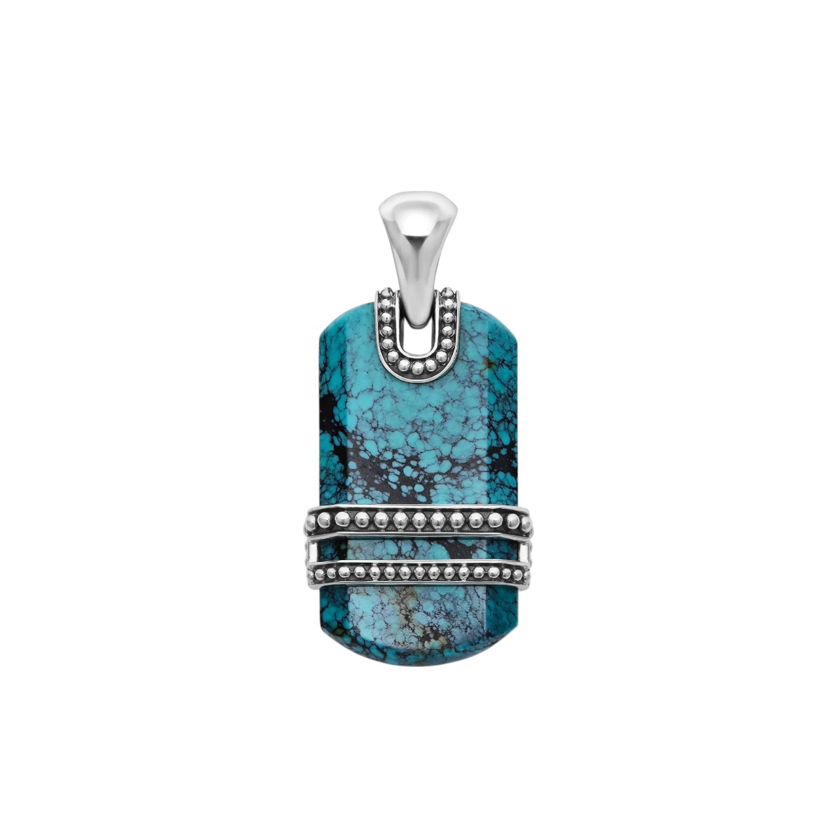 LAGOS Anthem Tag Amulet, Black Turquoise