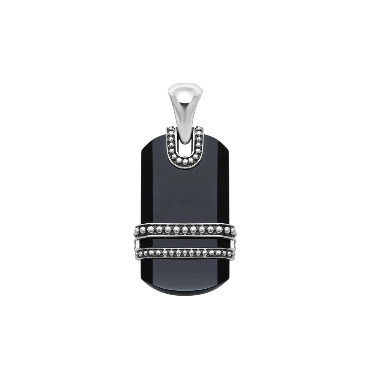 LAGOS Anthem Tag Amulet, Black Agate